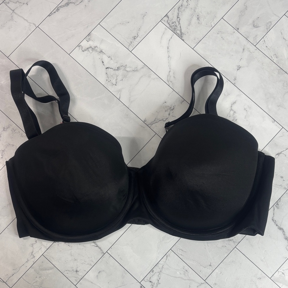 NWT Cacique Lane Bryant Women Bra Black Smooth Multiway Strapless UNDERWIRE 42DD
